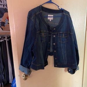 Torrid Collarless Blue Jean Jacket